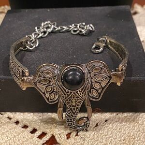 Elephant Design Silver Tone Bracelet